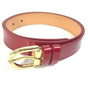LOUIS VUITTON Red Monogram Belt